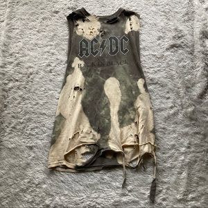 Distressed AC/DC Muscle Tank